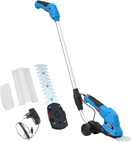 Güde Akku-Gartenpflege-Set GPS 7.2V-1.5 LI-ION (integrierter Akku 7,2 V/1,5 Ah, TÜV/GS, Grasscherenaufsatz, Hecken-/Strauchscherenaufsatz, Teleskop-Verlängerung mit Fahrwerk, inkl. Ladegerät)