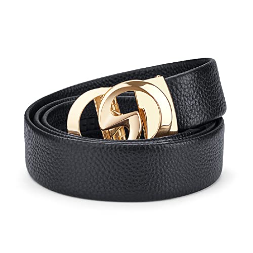 VANNANBA Leather Ratchet Belts for Men Automatic Buckle with Belt
