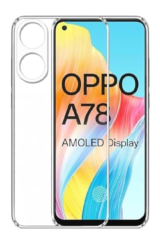 Image of Dashmesh Shopping Transparent Back Case Cover for Oppo A78 4G (Soft Silicone & Flexible & Camera Protection Back Case)