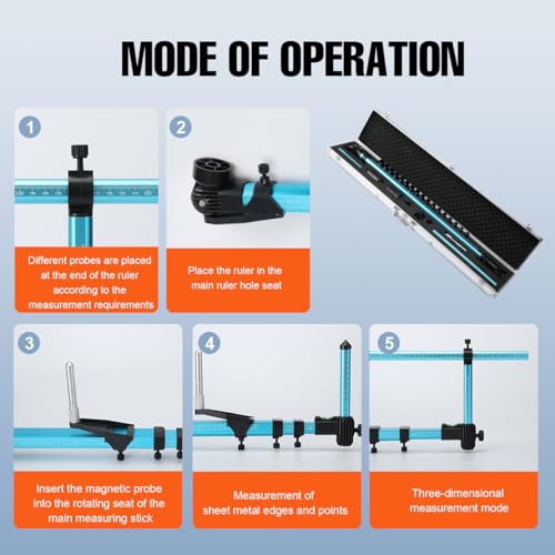 ECUTEE Universal 2D Measuring System Tram Gauge Auto Body High Precision Car Body Frame Machine Set Gauge for Construction, Machinery Maintenance