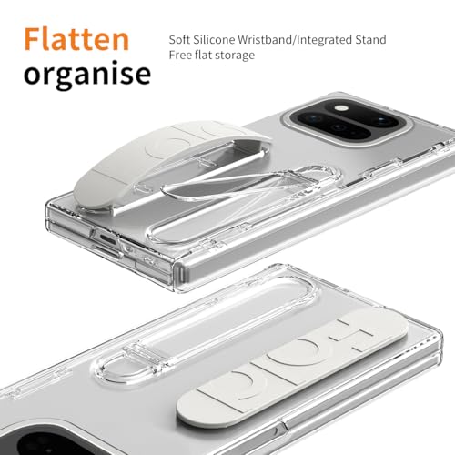 Coque Pixel 11 Pro Fold transparente avec charnière et support