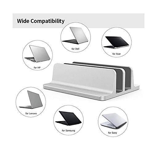 Suporte vertical Btuty para Laptop, Liga de alumínio, Ajustável, 2 lugares