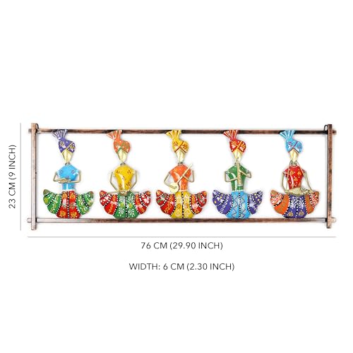 Image of Habere India-All the Cultures Fabricating India Rajasthani Figures Wall Decor | Wall Art | Corporate Gift Items for Employees