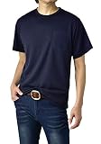[FLAG ON CREW] (フラグオンクルー) 半袖 無地Tシャツ メンズ 吸汗速乾 胸ポケット クルーネック tシャツ / A5V / LL ネイビー・NAVY