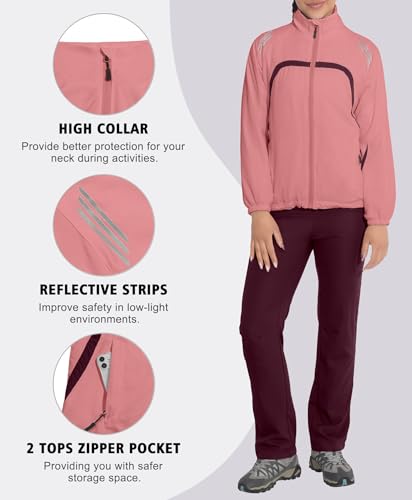 Little Donkey Andy Women Track Suits 2 Piece Set Full Zip-Up Jogger Tracksuit Set Lightweight Running Suits with Zip Pockets3