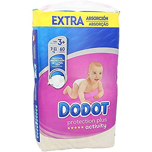 Dodot Protection Plus Activity- Pañales Talla 3plus (7 a 11 kilos) - 60 Pañales
