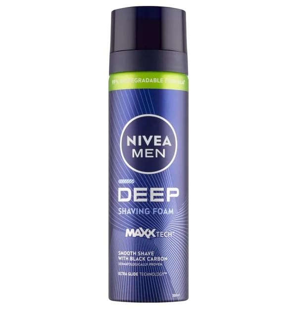 NIVEA Men Maxx Tech pianka do golenia - Deep - 200 ml