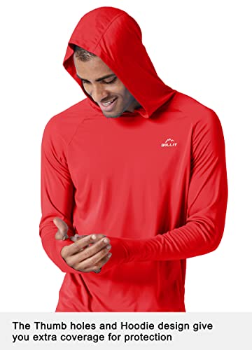 Willit Men's Sun Shirts UPF 50+ Rash Guard Long Sleeve Sun Protection Hoodie SPF UV Fishing Lightweight Athletic Running