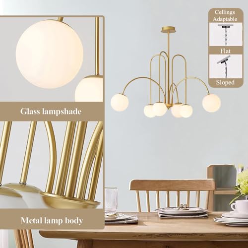 Plafonnier globe en verre pour éclairer efficacement une grande table - 7
