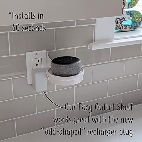 Dot Genie [Square Plug Only 2018-2021: Dot 3Rd Gen Wall Mount | The Original Outlet Hanger | No Muffled Sound | Exposed Speaker Grill, Mics, And Lights (Black, 2-Pack) #TOP5