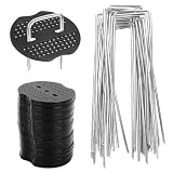 Lot de 50 Piquets de Jardin Sardines de Fixation + 50 Rondelles Sardine Piquets de Fixation pour Gazon Artificiel Bâche Jardin