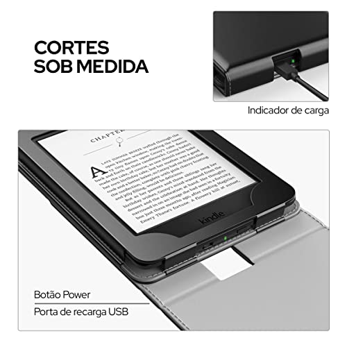 WB Capa Kindle 11ª Geração Silicone Flexível e Sensor Magnético Vertical Preta (Não compatível com K