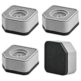 4er-Set Anti-Vibrationspads für Waschmaschine & Trockner - rutschfeste Unterlage, Stoßdämpfung, Geräuschschutz, Gummimatten für Möbel & Geräte, Antivibrationsmatten (4,5 cm Erhöhung, Grau)