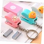 5Pcs Mini Stapler Keychain, Cute Animal Shaped Portable Stapler for Students, Office Supplies with Key Ring for Home School Office Use