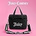 Juicy Couture Chill Couture Lunch Tote Bag With Adjustable Strap, Black Debossed Leopard Velour with Silver Juicy Rhinestones - Women's Lunch Box Bag for Work, School, Travel