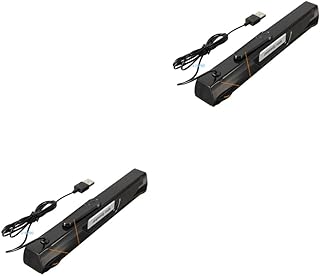 Mobestech Cell Phone Speaker 2pcs PC Sound Bar Speakers for PC Sound Bar for Tv Black USB Soundbar Tv Sound Bar Computer Speakers