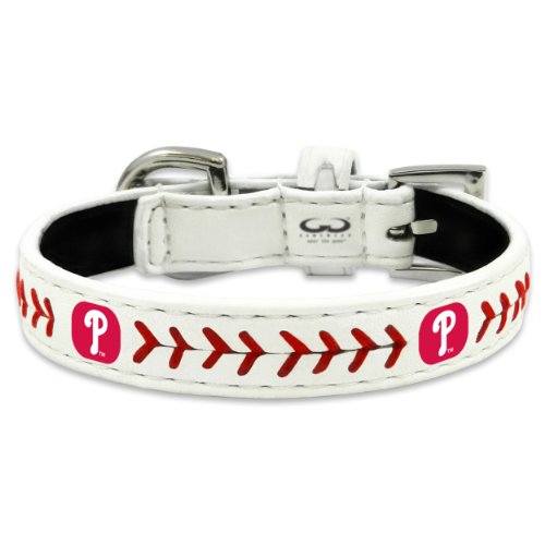 MLB Philadelphia Phillies Classic Leather Baseball Dog Collar (Toy)