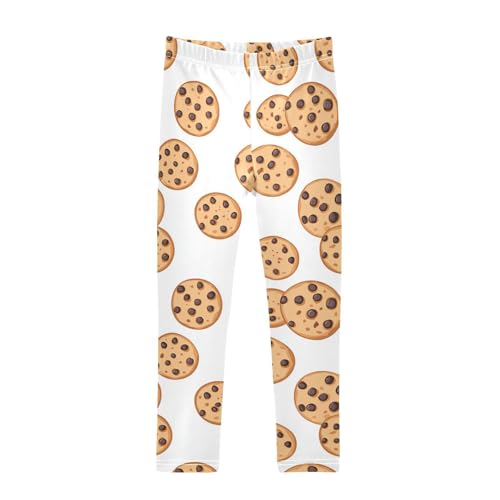Wusikd Chocolate Chip Girls' Leggings Toddler Doodles Cookie Kids Yoga Pants Dance Active Tights 4T