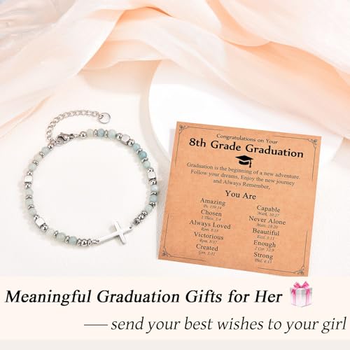 Image of Religious Cross Bracelet for Women Girls, Christian Gifts for Daughter Granddaughter Sister in Christ Friend Niece on Birthday Christmas Easter Valentines Day Graduation