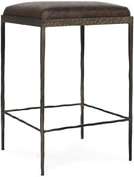 Classic Home Bose 26" Top Grain Leather Counter Stool in Coco Brown