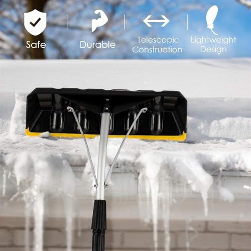 Râteau à neige télescopique pour toit évitant les infiltrations d'eau