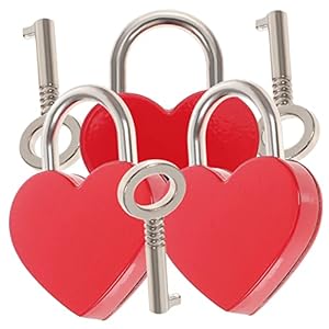 Uonlytech Heart-Shaped Mini Padlocks Set