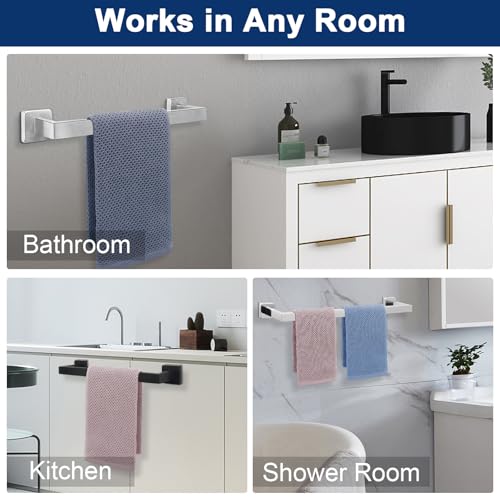 NearMoon Towel Bar, Bath Accessories Premium Thicken Stainless Steel Square Shower Towel Rack for Bathroom, Towel Holder Wall Mounted (1 Pack, Brushed Nickel, 27 Inch) by NearMoon - Image 3