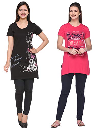 Image of In Love Women's Plus Size Cotton Printed T-Shirt with Pocket - Combo Pack of 2