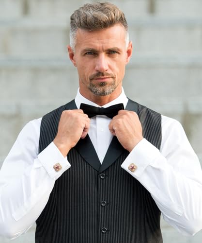 Mancuernillas cuadradas con cristal para hombre miniatura 5