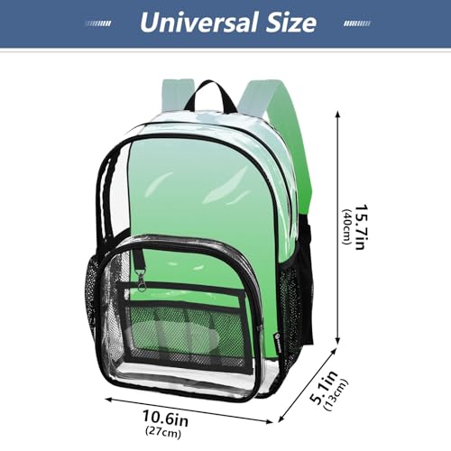 Travel Clear Bags for Women Girls Backpack for Kids Approved Plastic Bag Large Elegant Blue Lime Green Gradient4