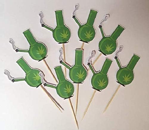 Miniatura 5 de 420 cupcake toppers, pot leaf decorations, Rasta decorations