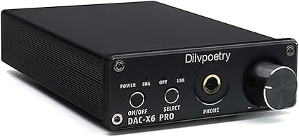 Amazon Co Jp Dilvpoetry Dac X6pro Usb Dac ヘッドホンアンプ 24bit 192khz 450mw 6 35mm出力 光同軸dac Pcアンプステレオオーデデコーダーアンプusbアンプ ブラック 家電 カメラ