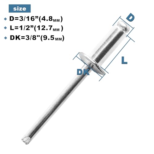 Zkenird 3/16 Inch X 1/2 Inch Blind Rivets thumb #2