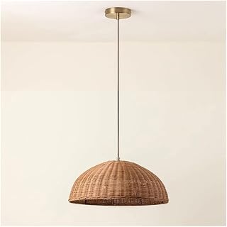 Modern Vintage Industrial Chandelier 47.28 Inch Hanging Wire Adjustable Retro Chinese Rattan And Bamboo Weaving Hanging Light Restaurant, Teahouse, Bed And Breakfast Chandelier E26/E27 Base Pendant La