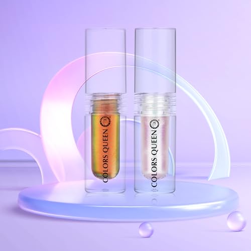Image of Colors Queen Multichrome Liquid Eyeshadow Combo Pack of 2 | Highly Pigmented | Lightweight | Quick Drying | Long Lasting, Smudge Proof & Waterproof Eyeshadow (Unicorn Gold Rush, 3.6g)