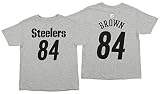 Outerstuff NFL Youth Boys (8-20) Mainliner Short Sleeve Tee, Pittsburgh Steelers Antonio Brown, Large (14-16)
