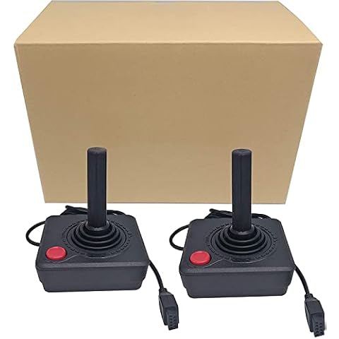 RUITROLIKER Retro Controller Gamepad Joystick for Atari 2600 System Console Black Pack 2PCS Cover