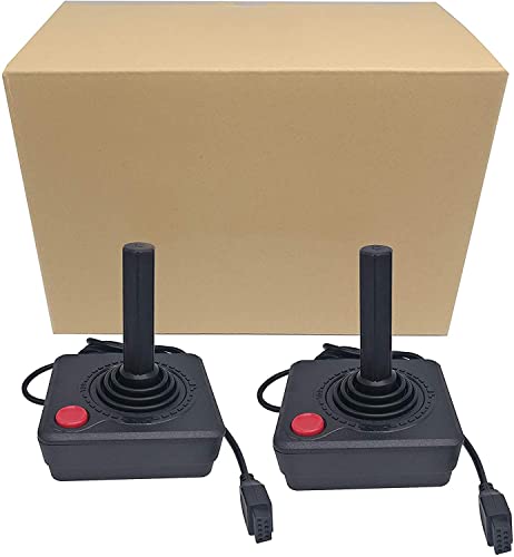 RUITROLIKER Retro Controller Gamepad Joystick for Atari 2600 System Console Black Pack 2PCS