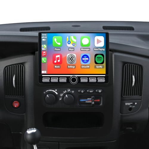 4G LTE QLED Radio for Dodge RAM 2002-2005 Upgrade | 8-Core CPU Touch Screen Stereo | Wireless CarPlay & Android Auto | Support OEM Camera & Steering Wheel Control | Free Camera