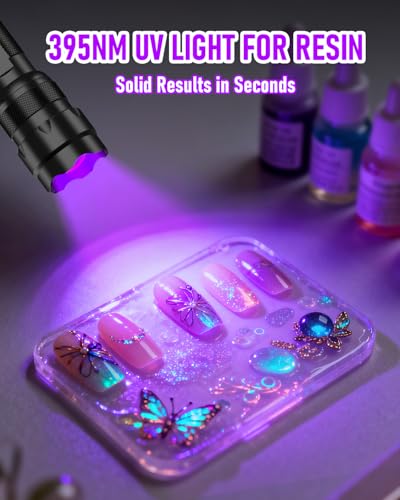 ULTRAFIRE UV Flashlight 395-405 nm Led Blacklight for Curing UV Glue, Leak Detector, Pet Urine Stain