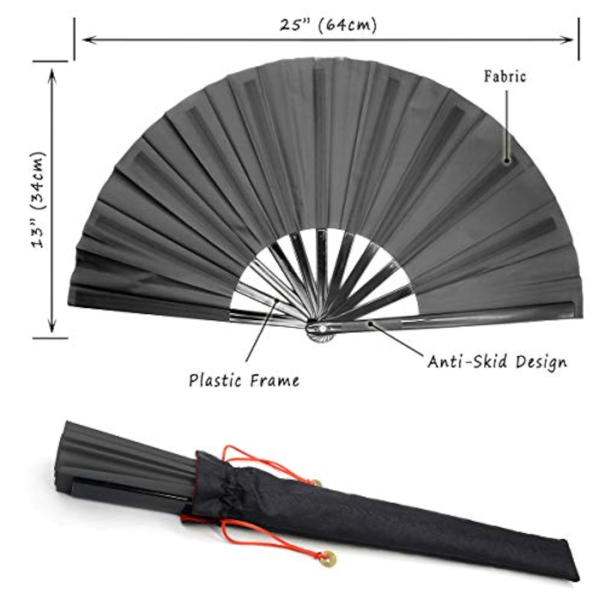 Large Folding Hand Fan for Dance, Gift for Her