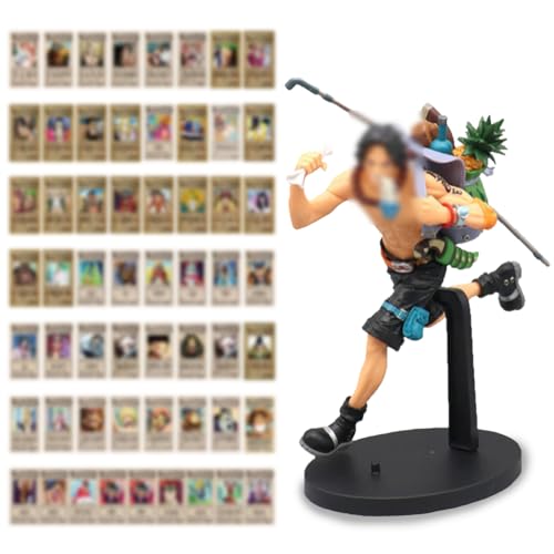 MOPQMKT Figuras Anime, 20cm Portgas·D· Ace Acción Estatua, con 50 Pegatinas de Animación, PVC Figuras Coleccionable Modelo, para Niños Cumpleaños Regalo Coleccionable Decoraciones de Escritorio