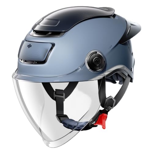 Casco jet para moto con visera solar que soluciona el calor en trayectos de scooter