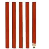 Emraw Classic Flat Premium Quality Carpenter's Pencil, Medium Hard Graphite Lead Natural Wood Cased Pencils for Professional Use, Pack of 10 Pencils