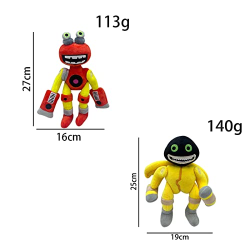 2pc Plush Wubbox Monsters (Orange&Yellow),11.8 Inch Robot Wubbox Plushies From Singing,Soft Stuffed