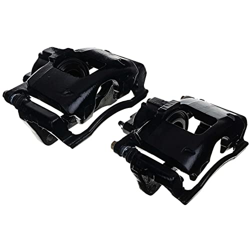 Image of Power Stop S5044BLK Front Pair of High-Temp Black Powder Coated Calipers For Town & Country, Grand Caravan, Nitro, Liberty, Wrangler, Wrangler, Ram C /V, VW Routan [Model Specific]