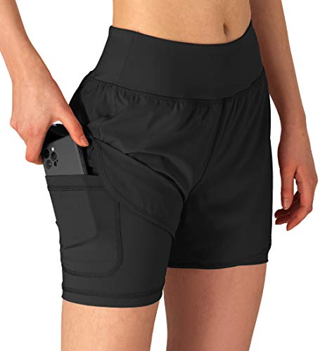 Gopune Women's 2 in 1 Running Shorts Workout Athletic Gym Yoga Shorts Liner