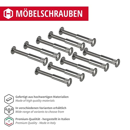 Gedotec Furniture screws M6, 10 pieces, Wood thickness 46 - 56 mm - Image 2