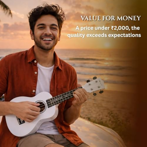 Image of Vault UK-003 Soprano Colourful Ukulele 21 inch With Gig-Bag - White