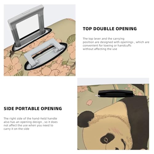Panda Resting In A Large Stone Bath, Elastic Travel Luggage Covers Dustproof Scratch-Resistant Suitcase Protector Fit 22-24 Inch3